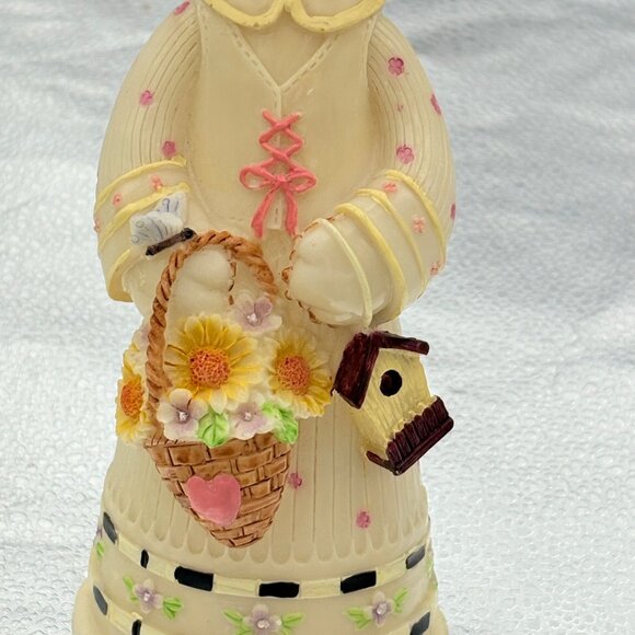 Vintage Bunny‎ Figurines Dresses Baskets Flowers Hats set of 2 Easter Gardening - Picture 11 of 14